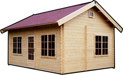Lugarde log cabin with shingle roof