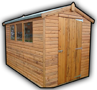 Apex timber garden shed